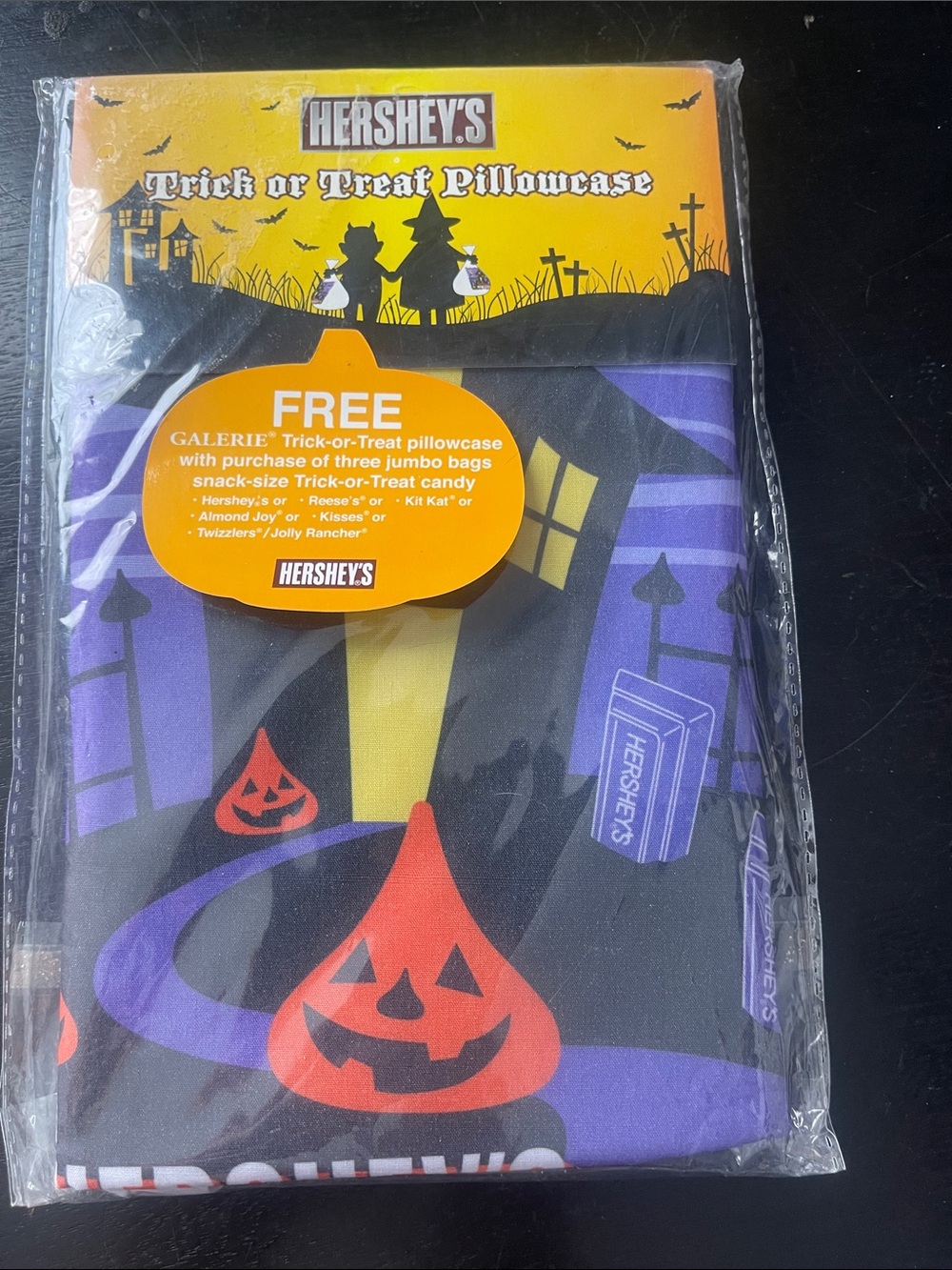 Kids Hersheys Halloween Trick-or-Treat Pillowcase - Black & Purple